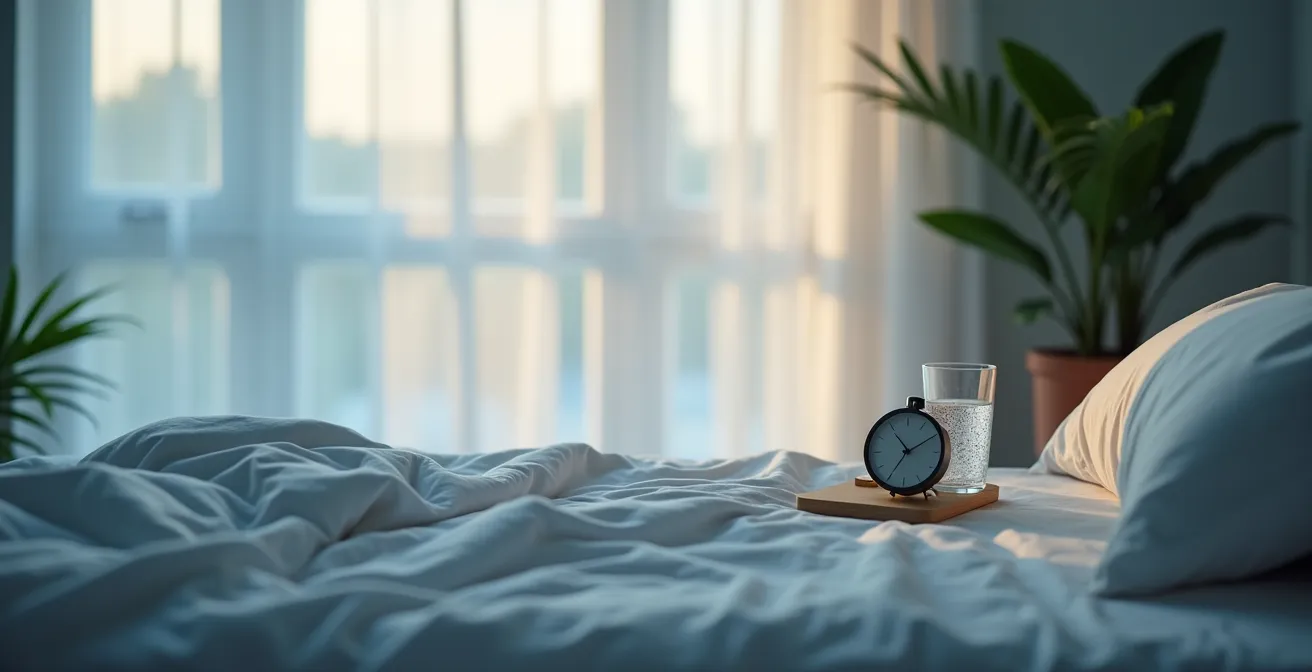 Dormitorio minimalista con ambiente optimizado para el sueño reparador