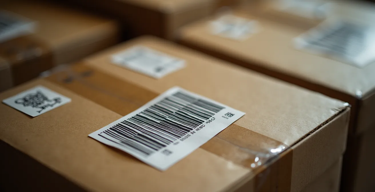 Vista macro de datos de inventario con texturas y patrones abstractos