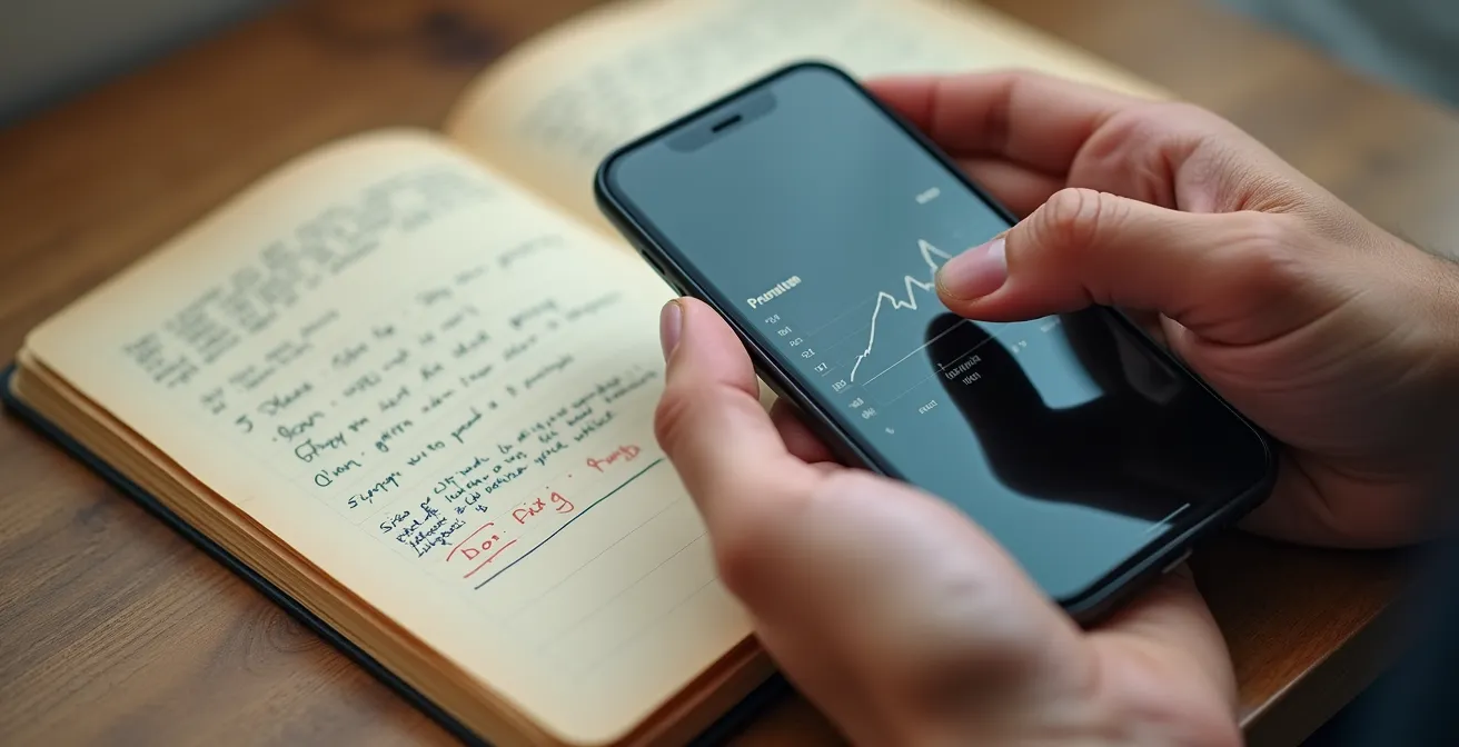 Registro detallado de presión arterial con anotaciones contextuales para diagnóstico médico