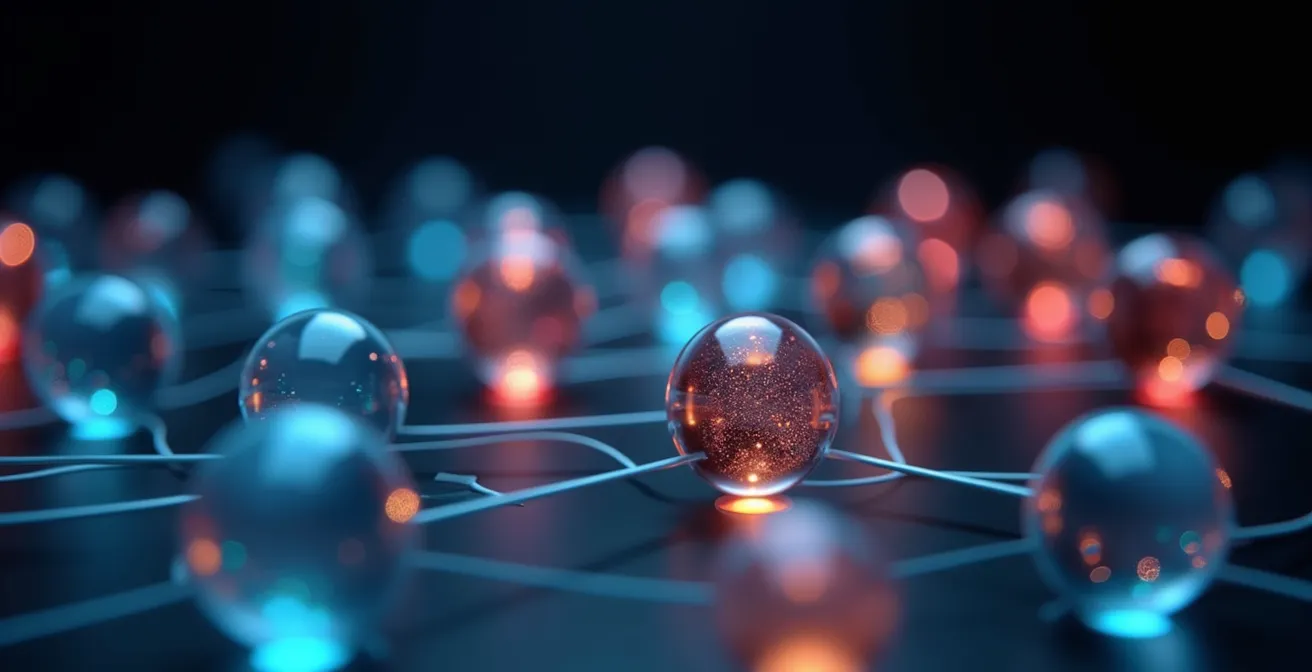 Red visual de perfiles profesionales conectados representando un ecosistema digital personal