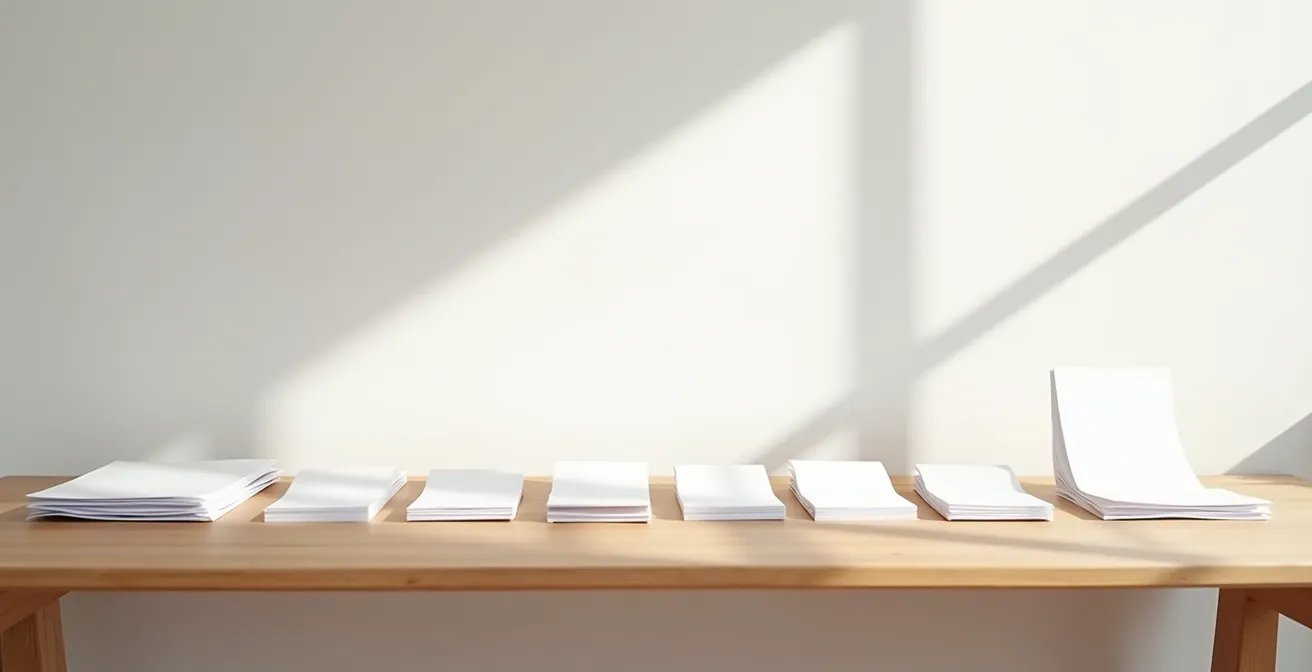 Línea temporal abstracta que muestra la evolución de un sistema de diseño desde el caos a la organización.