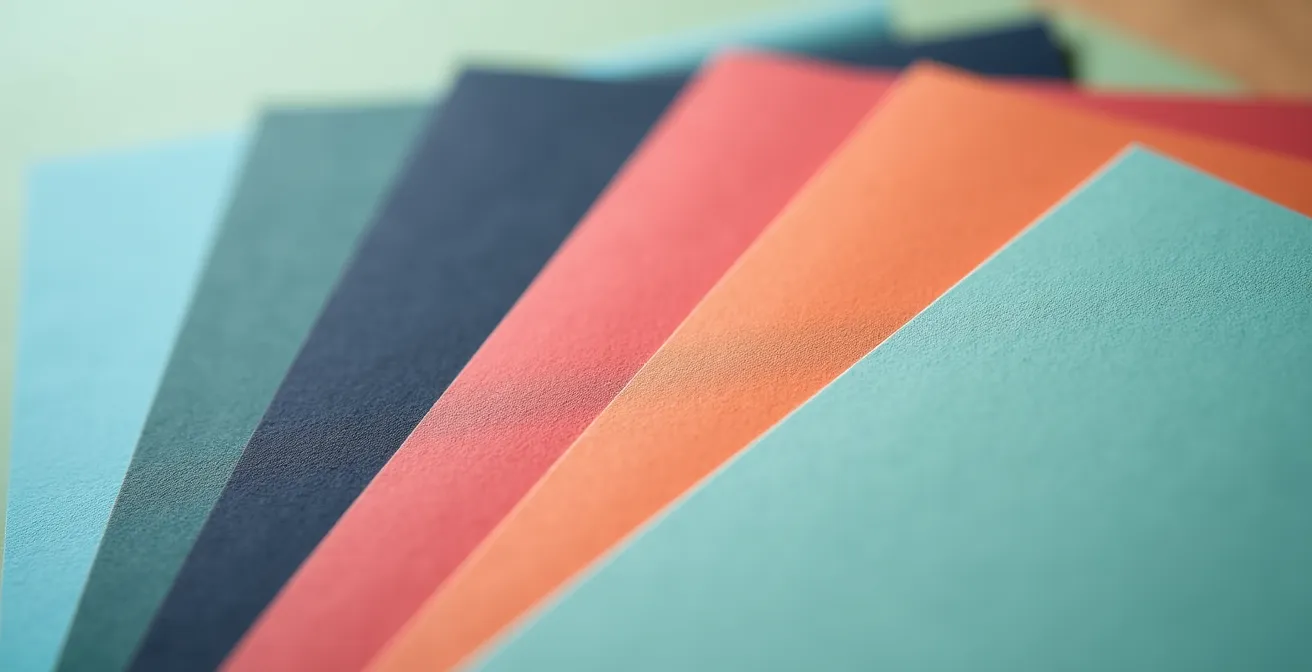 Paleta de colores con alto contraste y sistema de tokens visuales que simboliza la creación de una identidad visual consistente.