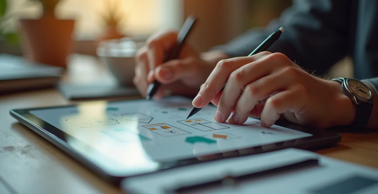 Diseñador trabajando con componentes en Figma