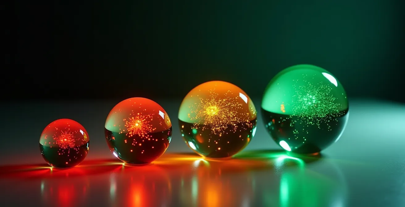 Composición minimalista mostrando tres niveles de prioridad mediante colores y formas abstractas