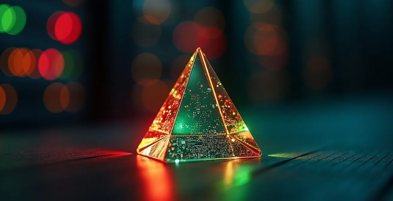 Diagrama visual del triángulo de impacto para clasificación de incidentes de ciberseguridad